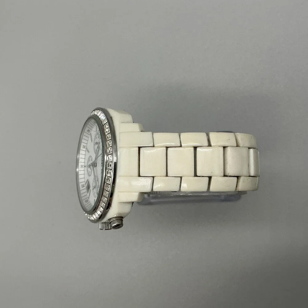 Michael Kors Womens Watch 39mm Silver Tone Chrono MK5079 New Battery 6.5